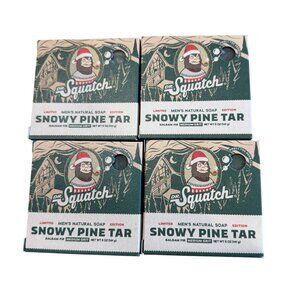 Dr. Squatch Snowy Pine Tar Soap Bar 4 Pack Limited Edition 5oz Balsam Fir Mens